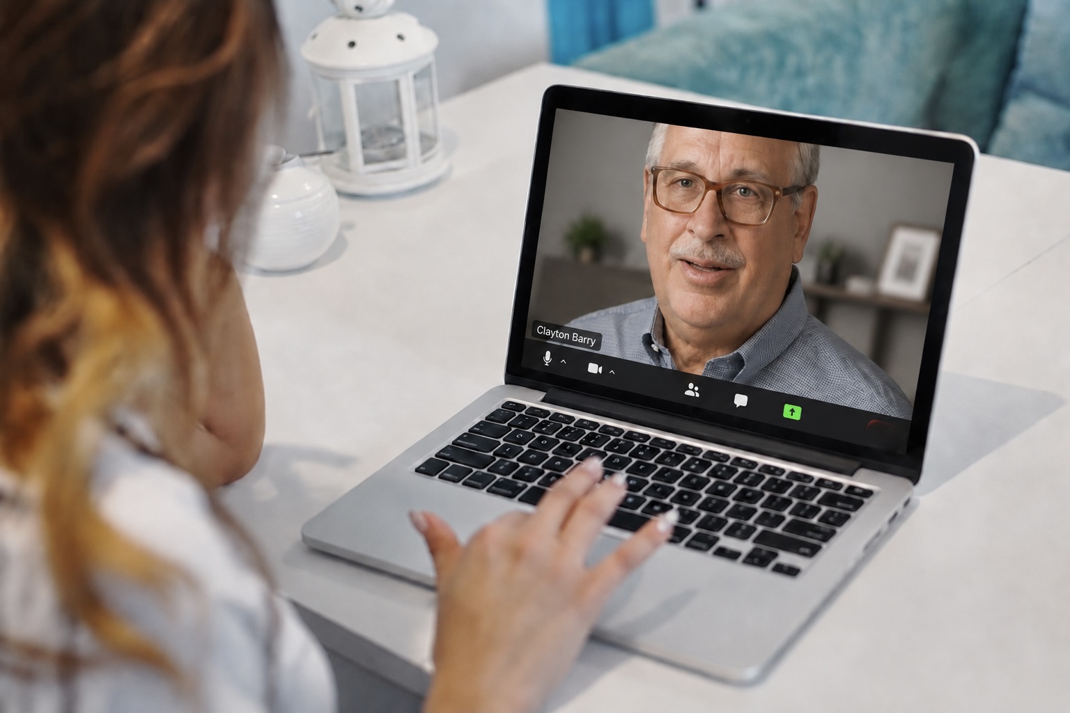 Clayton Barry speaking during a video consultation
